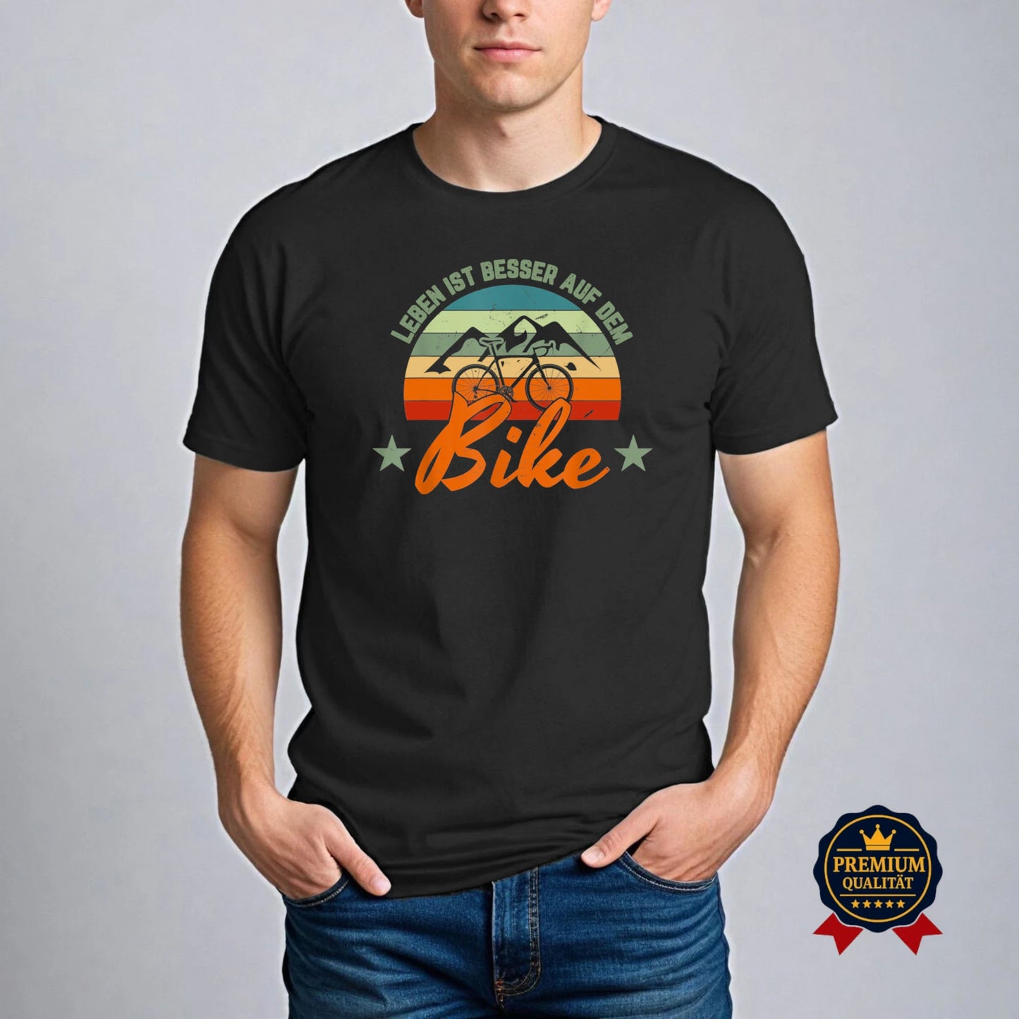 Leben ist besser auf dem Bike – Retro Fahrrad T-Shirt
