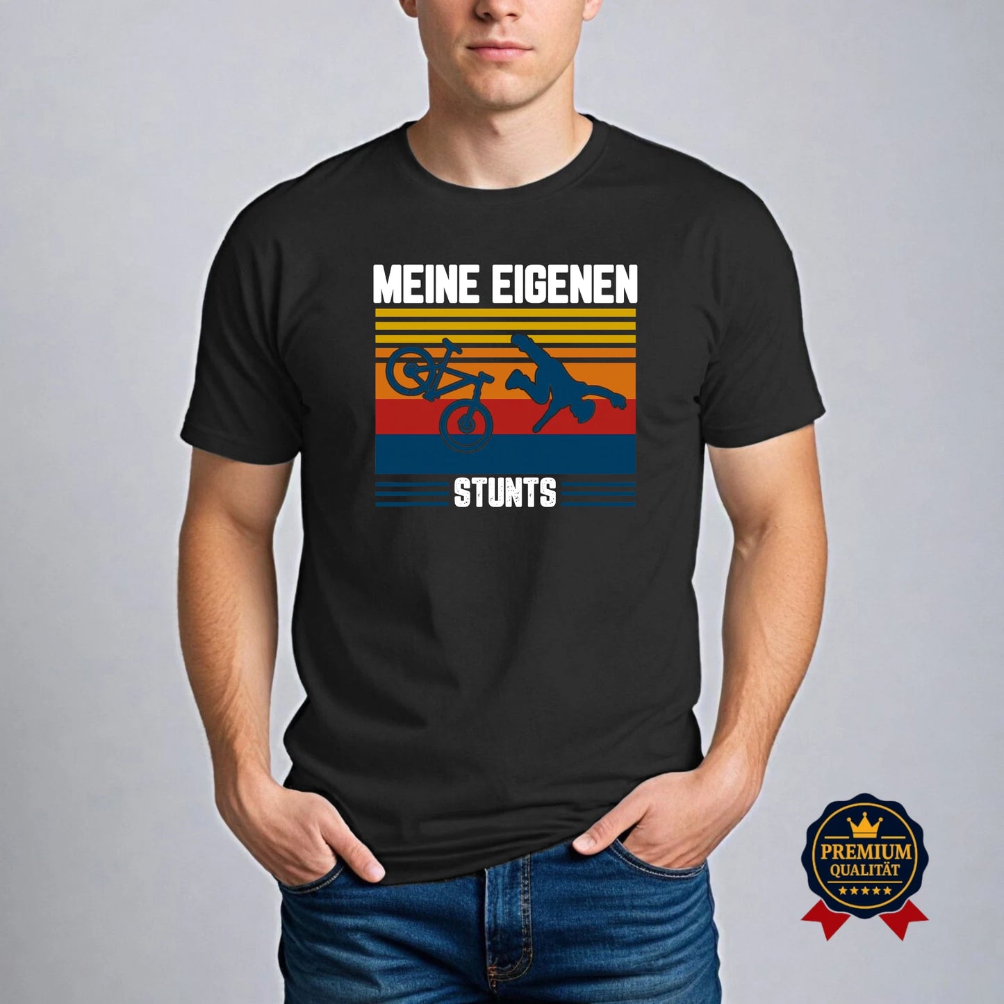 Meine Eigenen Stunts Shirt – Lustiges Fahrrad T-Shirt Im Retro Stil