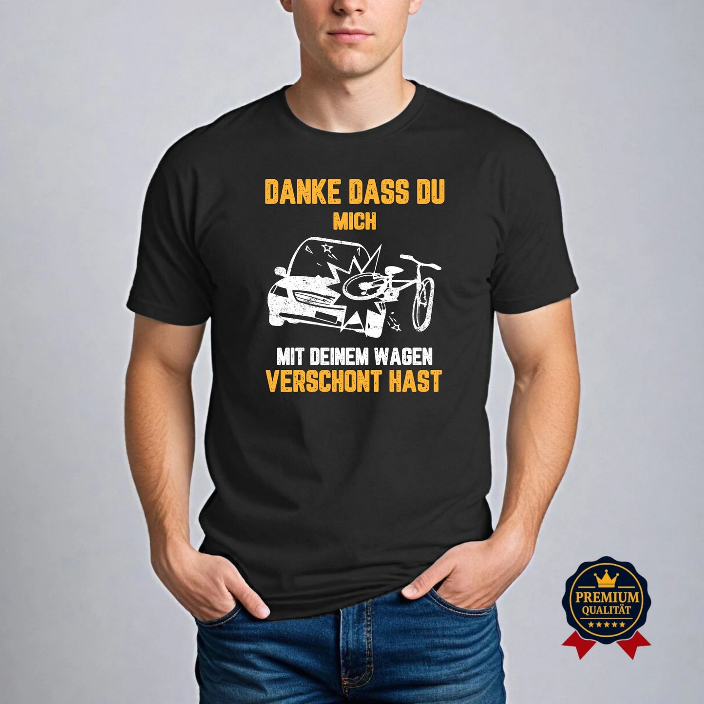 Danke, dass du mich verschont hast – Fahrrad T-Shirt mit Humor
