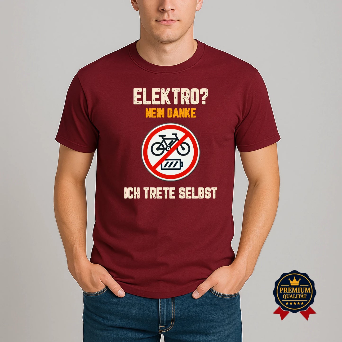 Elektro? Nein Danke T-Shirt – Humorvolles Fahrrad Design für Radfahrer