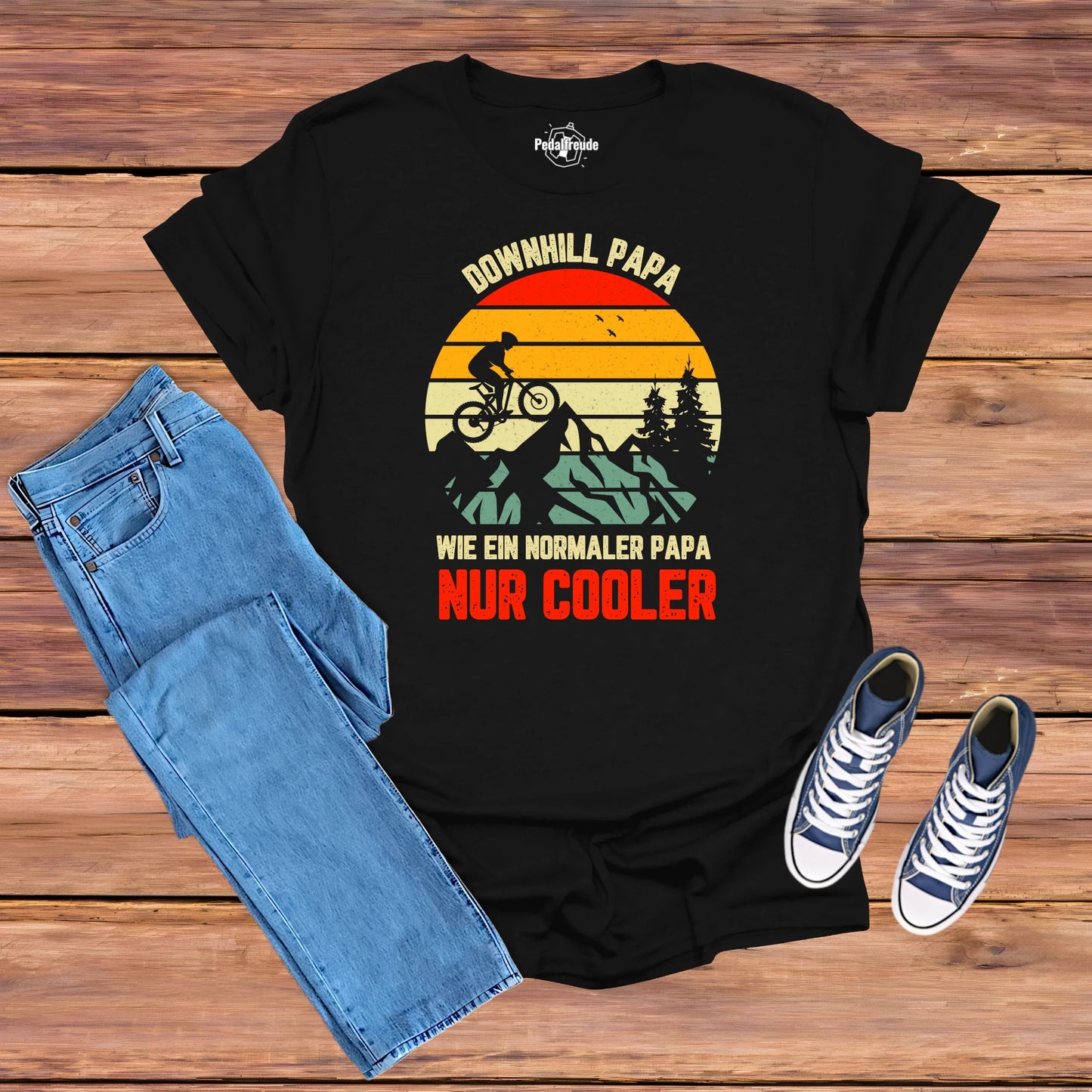 Downhill Papa T-Shirt – Retro MTB Design