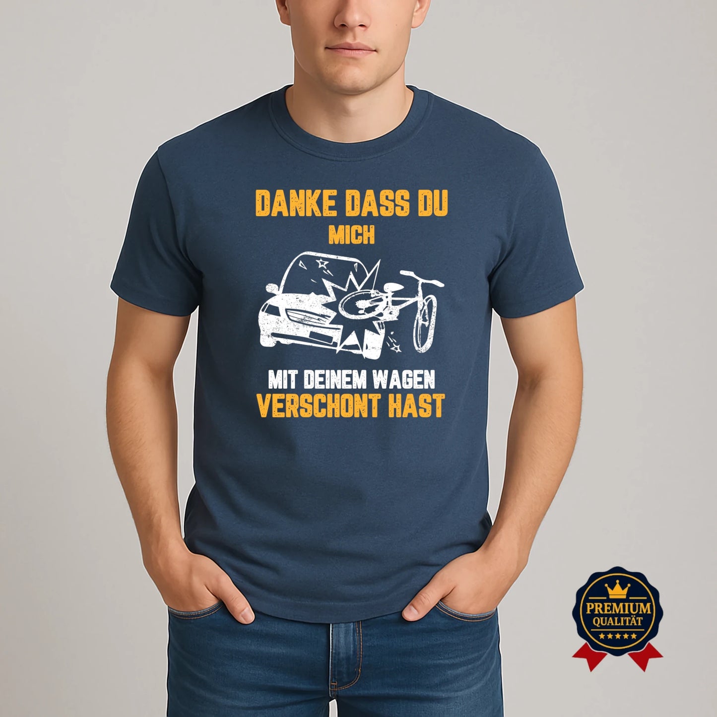 Danke, dass du mich verschont hast – Fahrrad T-Shirt mit Humor
