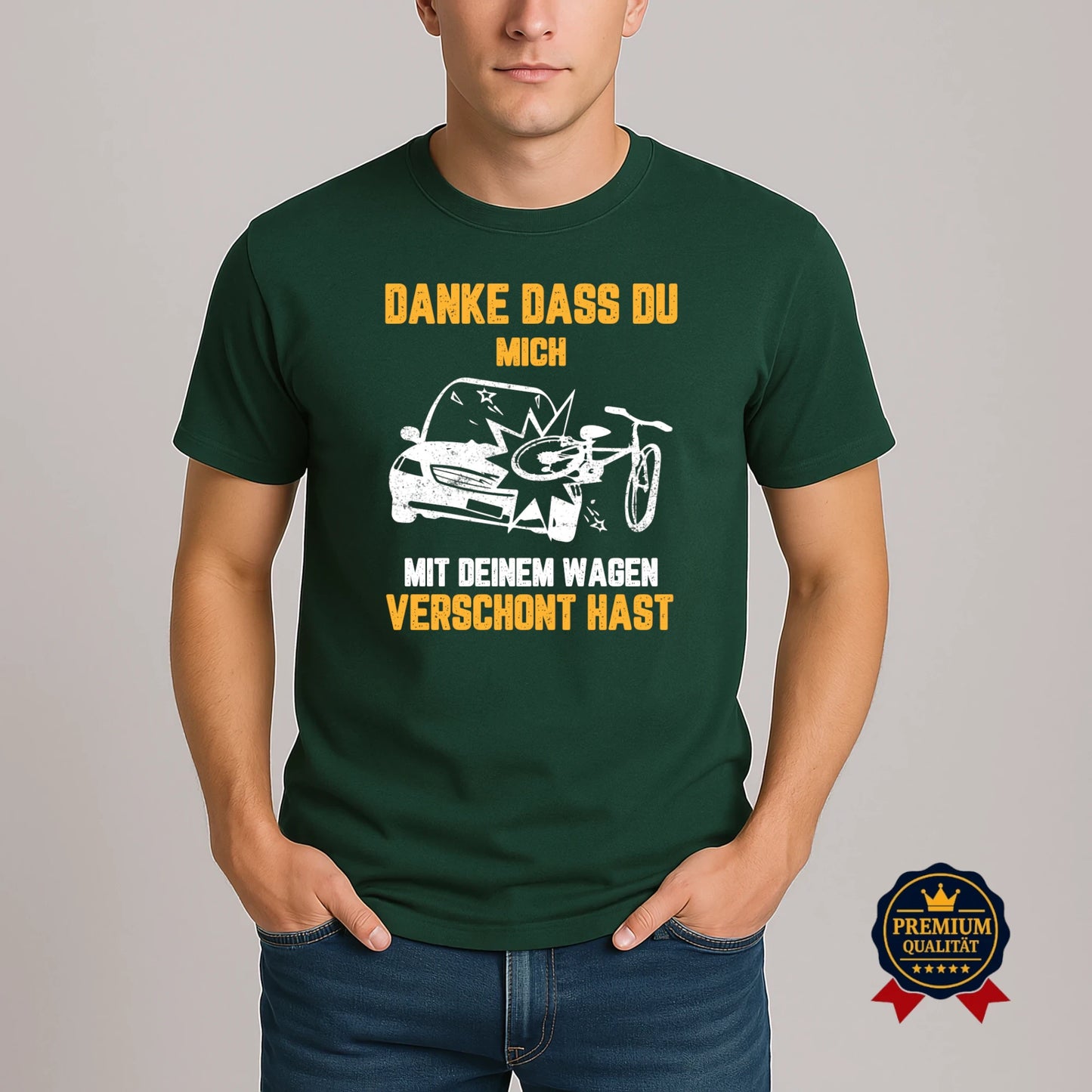 Danke, dass du mich verschont hast – Fahrrad T-Shirt mit Humor