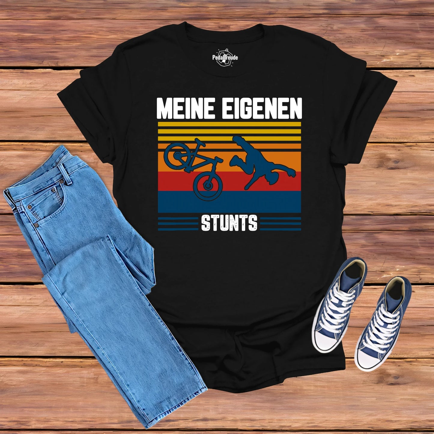Meine Eigenen Stunts Shirt – Lustiges Fahrrad T-Shirt Im Retro Stil
