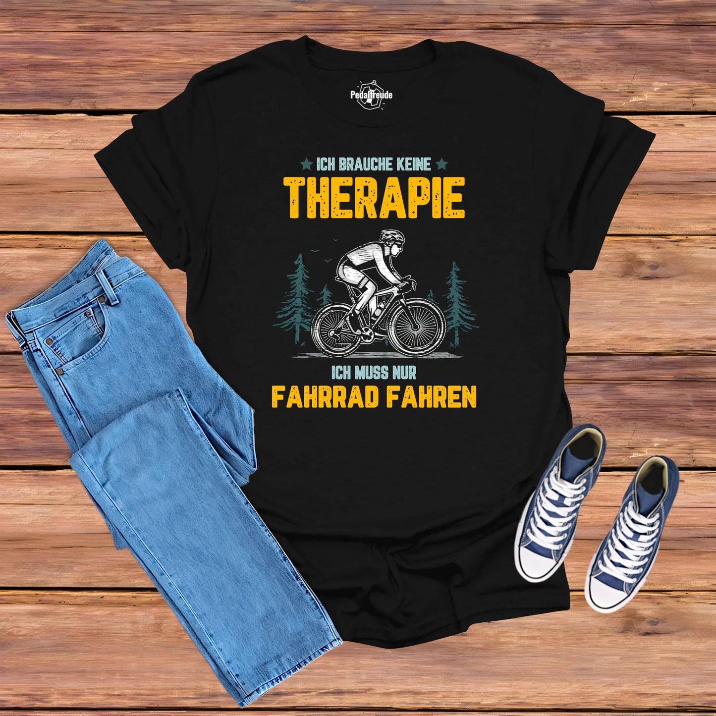 Ich Brauche Keine Therapie – Fahrradfahren Lustiges T-Shirt