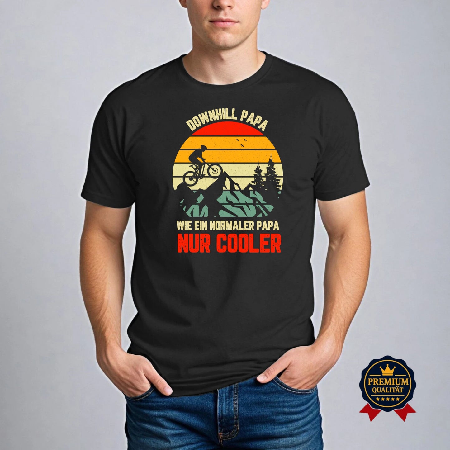 Downhill Papa T-Shirt – Retro MTB Design