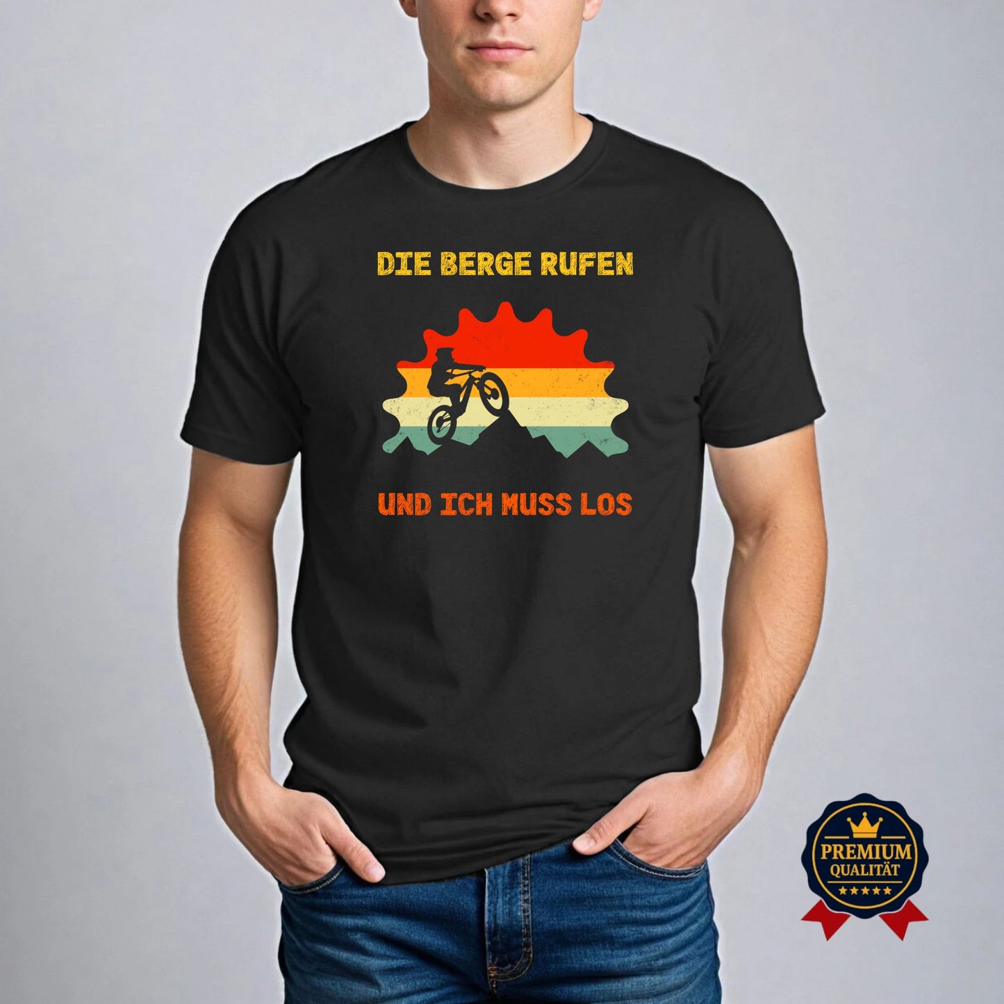 Die Berge Rufen Und Ich Muss Los – Retro MTB T-Shirt für Mountainbike-Fans