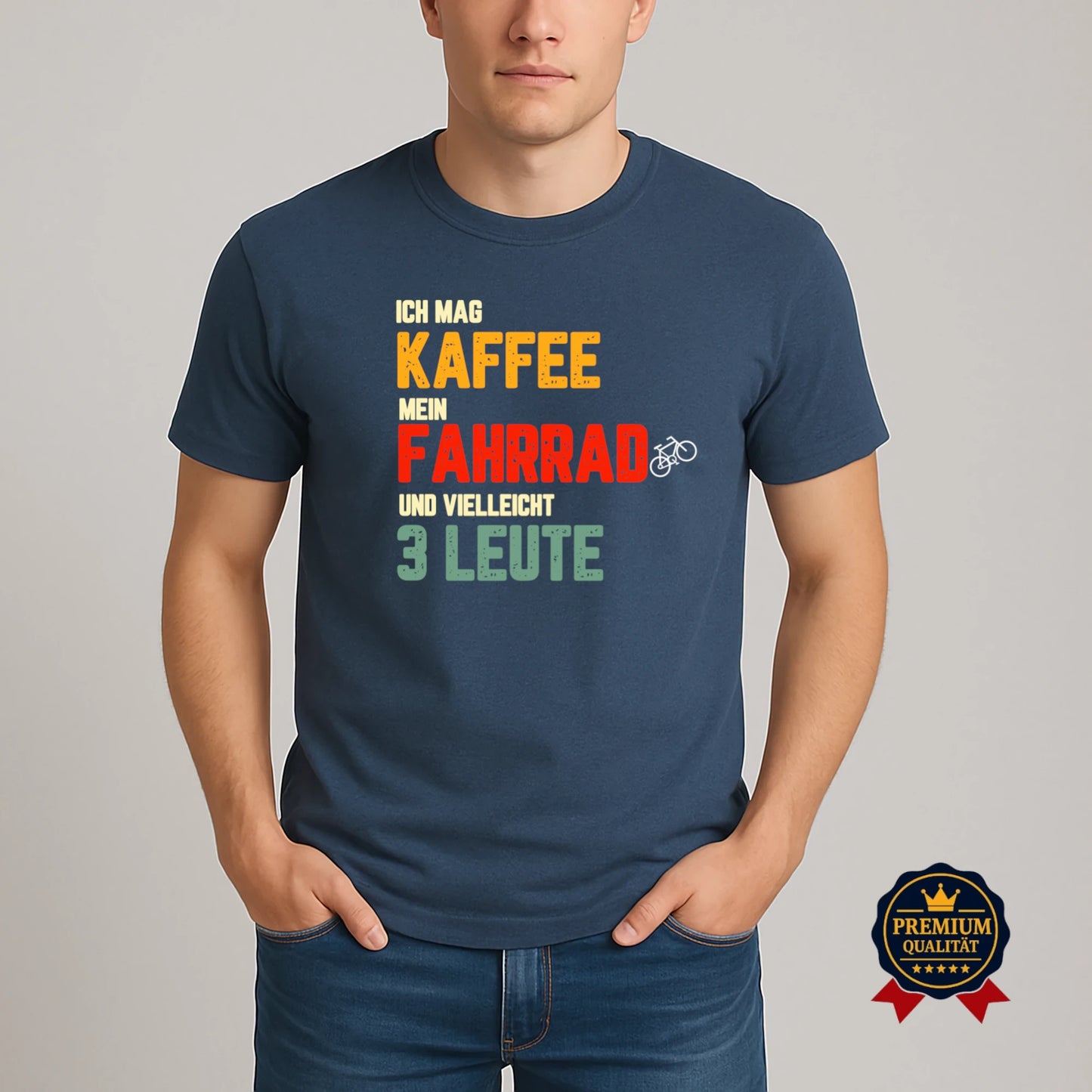 Kaffee, Fahrrad und 3 Leute – Lustiges T-Shirt für Radfahrer