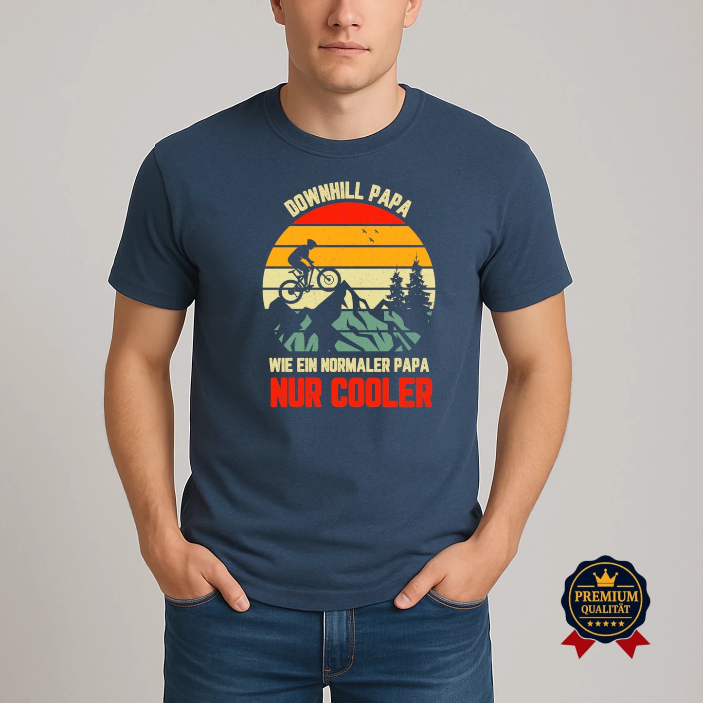 Downhill Papa T-Shirt – Retro MTB Design