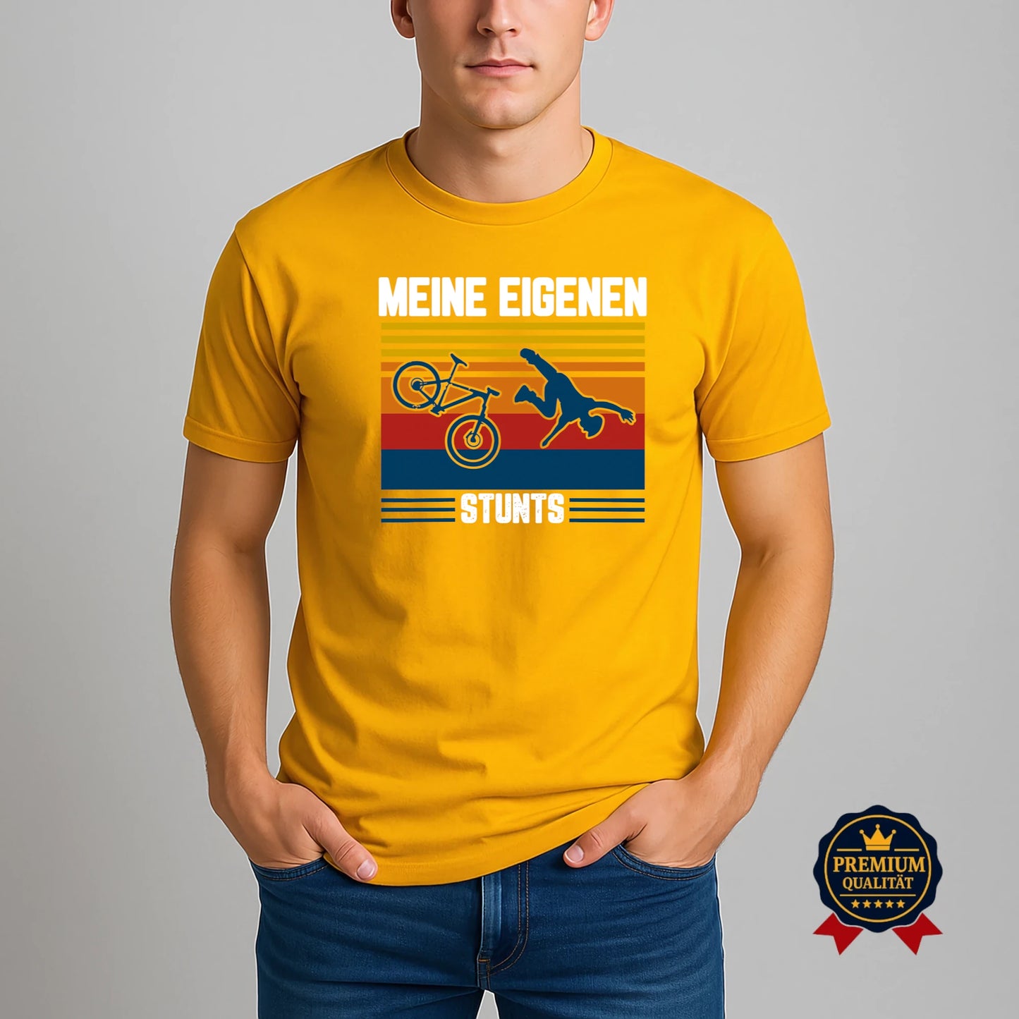 Meine Eigenen Stunts Shirt – Lustiges Fahrrad T-Shirt Im Retro Stil