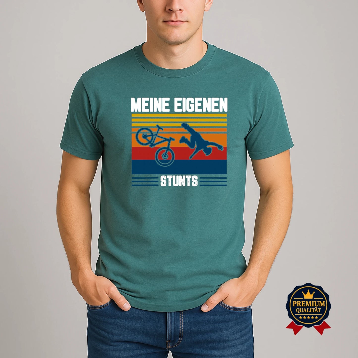 Meine Eigenen Stunts Shirt – Lustiges Fahrrad T-Shirt Im Retro Stil
