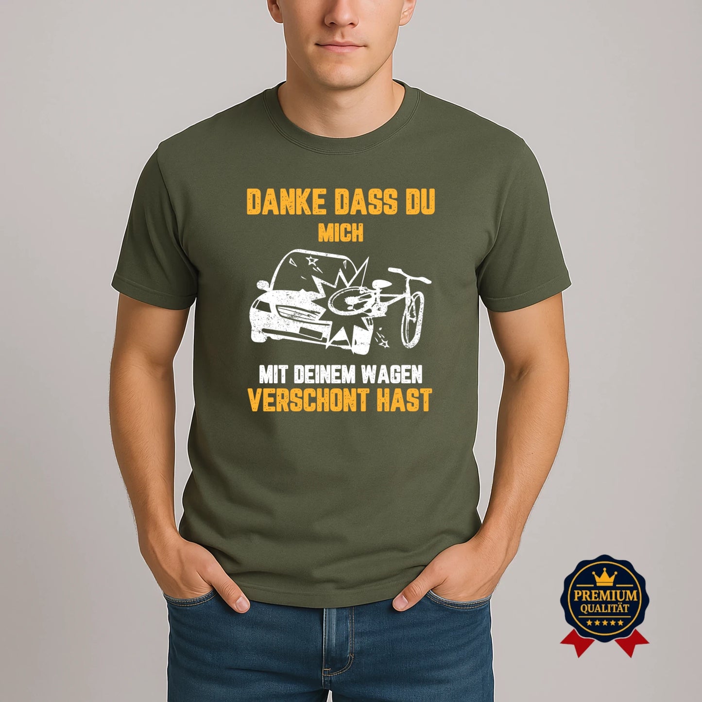 Danke, dass du mich verschont hast – Fahrrad T-Shirt mit Humor