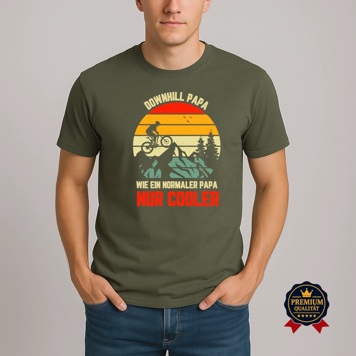 Downhill Papa T-Shirt – Retro MTB Design