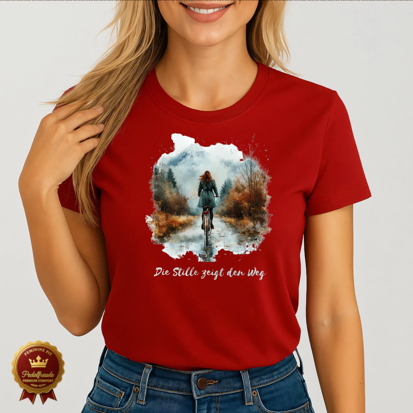 Die Stille zeigt den Weg – Fahrrad T-Shirt für Naturliebhaberinnen
