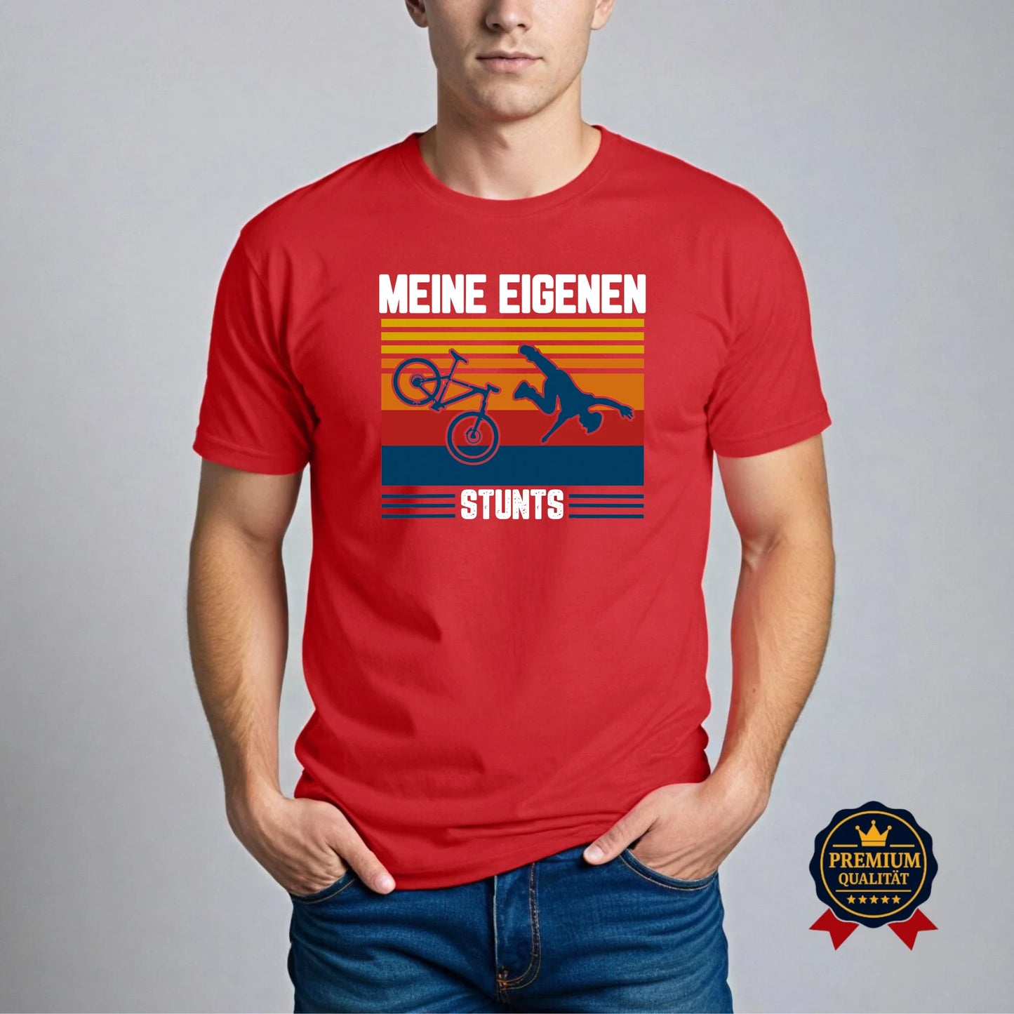Meine Eigenen Stunts Shirt – Lustiges Fahrrad T-Shirt Im Retro Stil