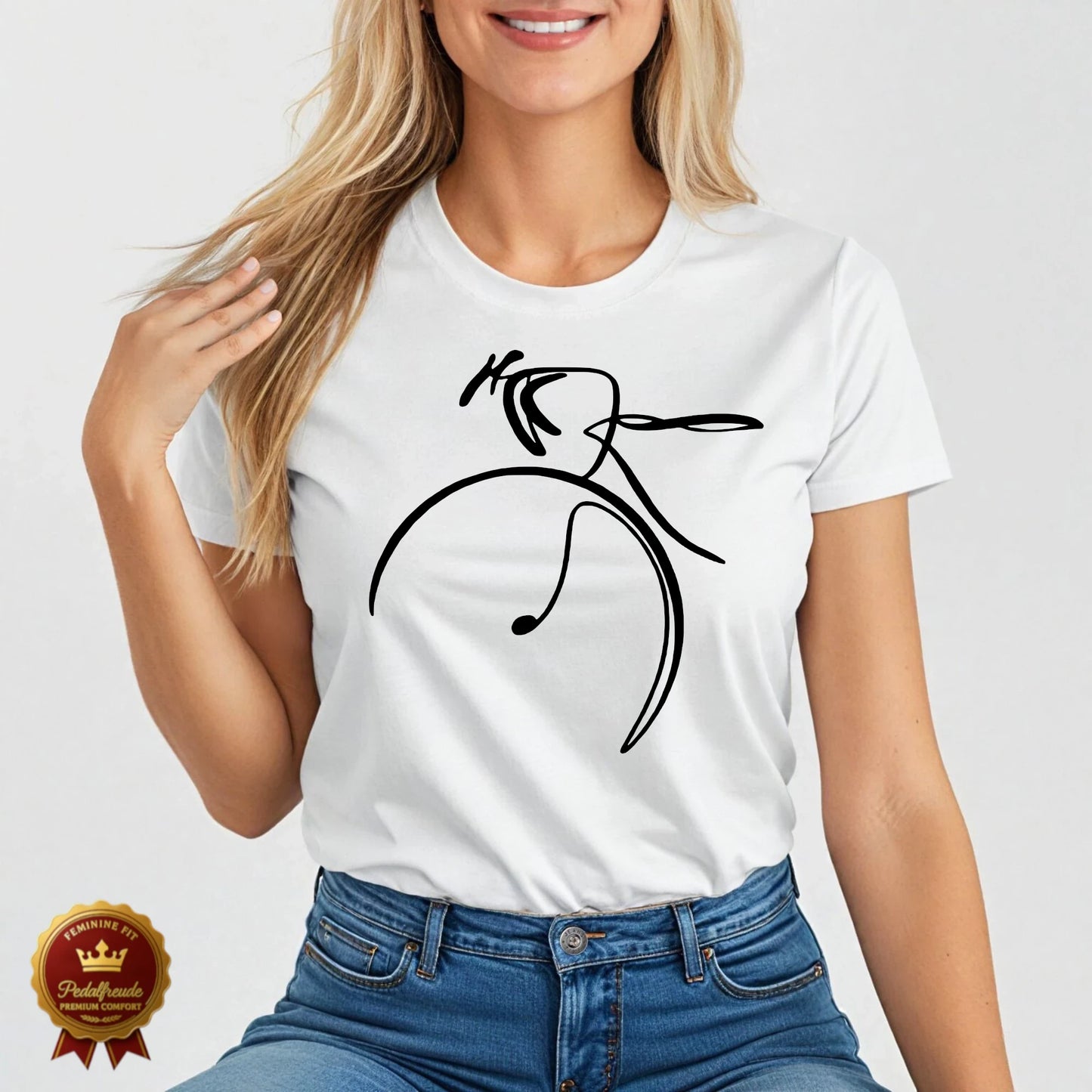Minimalistisches Fahrrad Damen T-Shirt – Elegantes Design für Radfahrerinnen