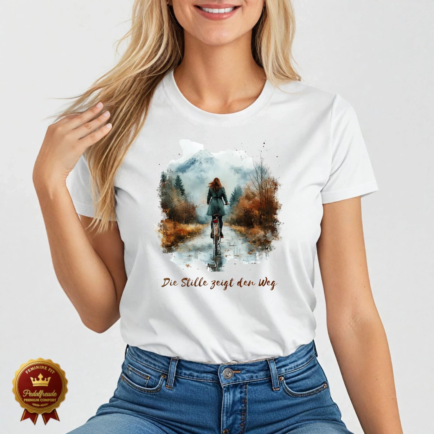 Die Stille zeigt den Weg – Fahrrad T-Shirt für Naturliebhaberinnen