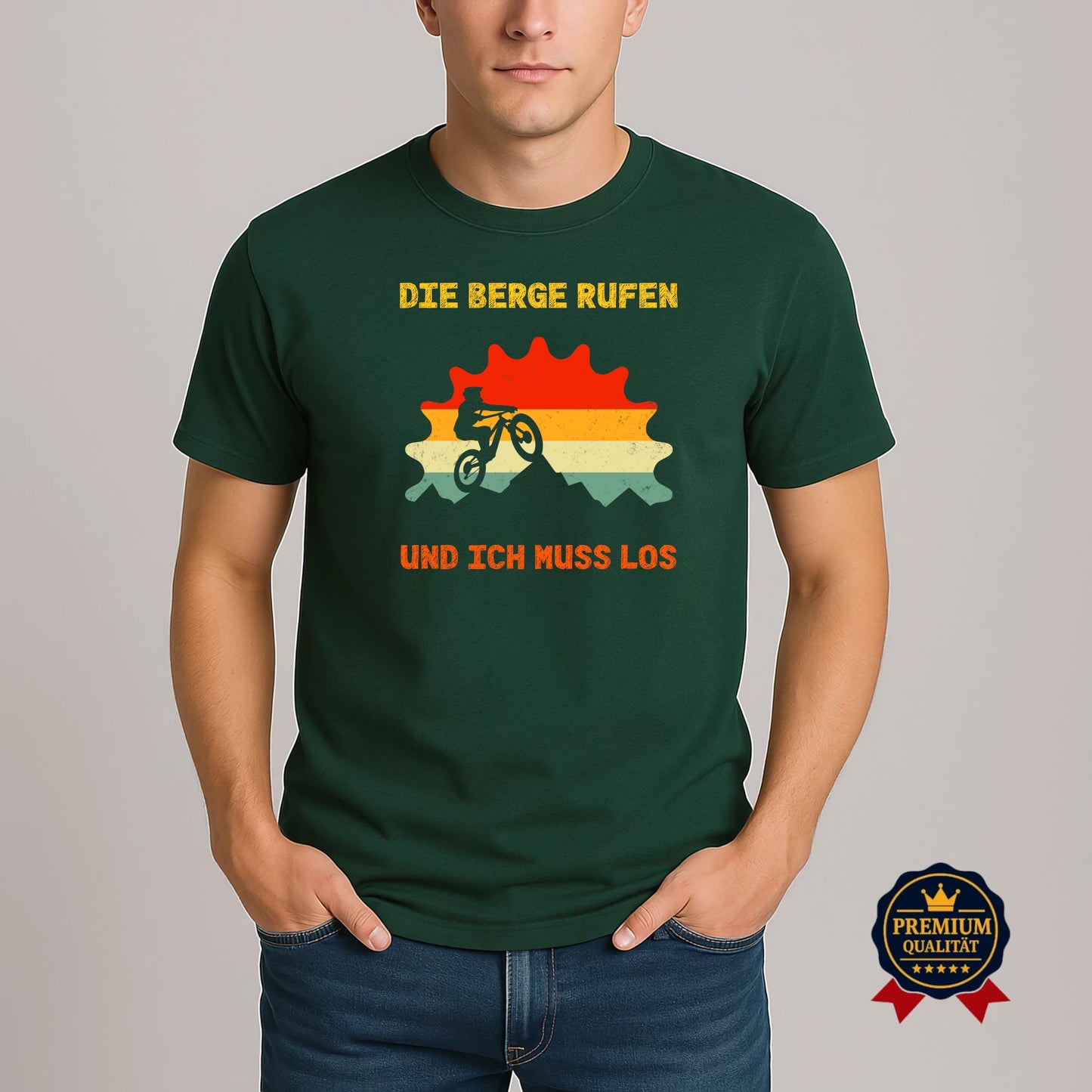 Die Berge Rufen Und Ich Muss Los – Retro MTB T-Shirt für Mountainbike-Fans