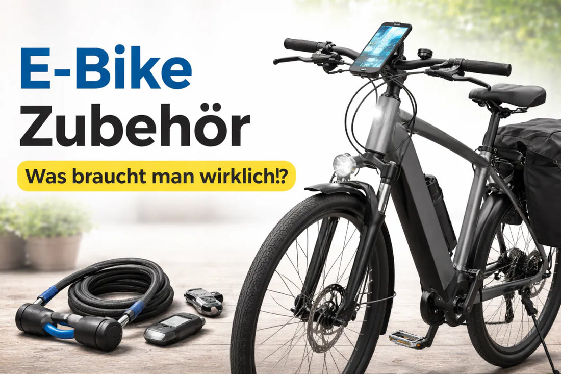 E-Bike Zubehör Übersicht mit Schloss, Licht und Smartphone-Halter – was braucht man wirklich