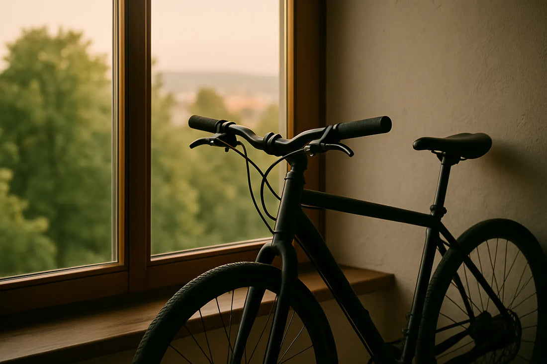 Fahrrad am Fenster im Morgenlicht – Radfahren als Lebensgefühl, Ruhe vor dem Alltag und bewusste Entscheidungen