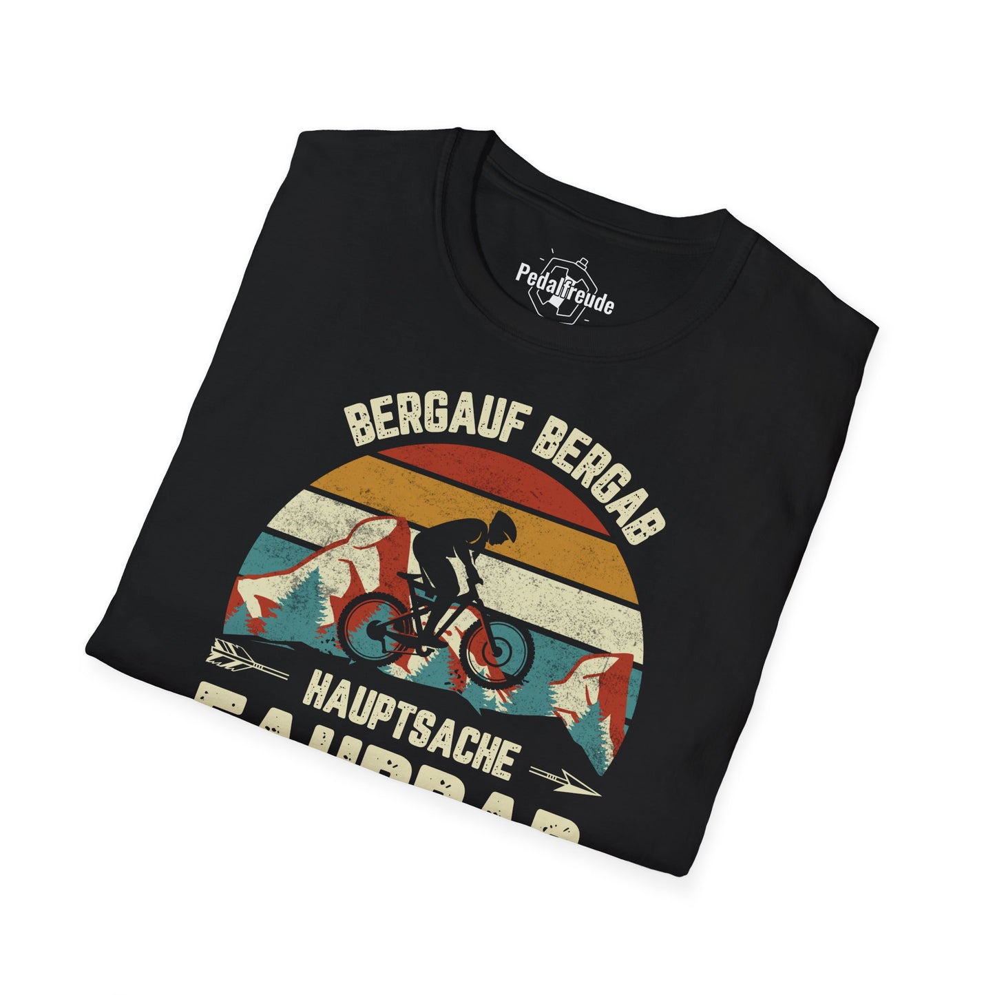 Bergauf Bergab T-Shirt – Hauptsache Fahrrad Retro MTB Design