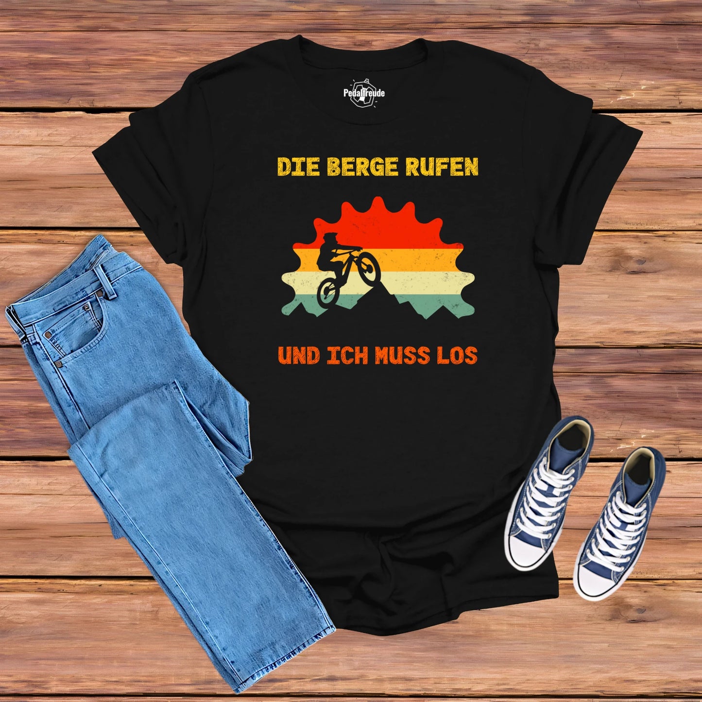 Die Berge Rufen Und Ich Muss Los – Retro MTB T-Shirt für Mountainbike-Fans