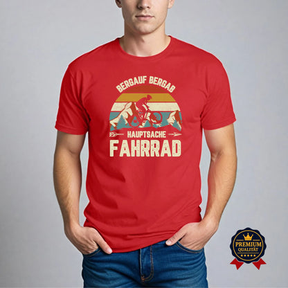 Bergauf Bergab T-Shirt – Hauptsache Fahrrad Retro MTB Design