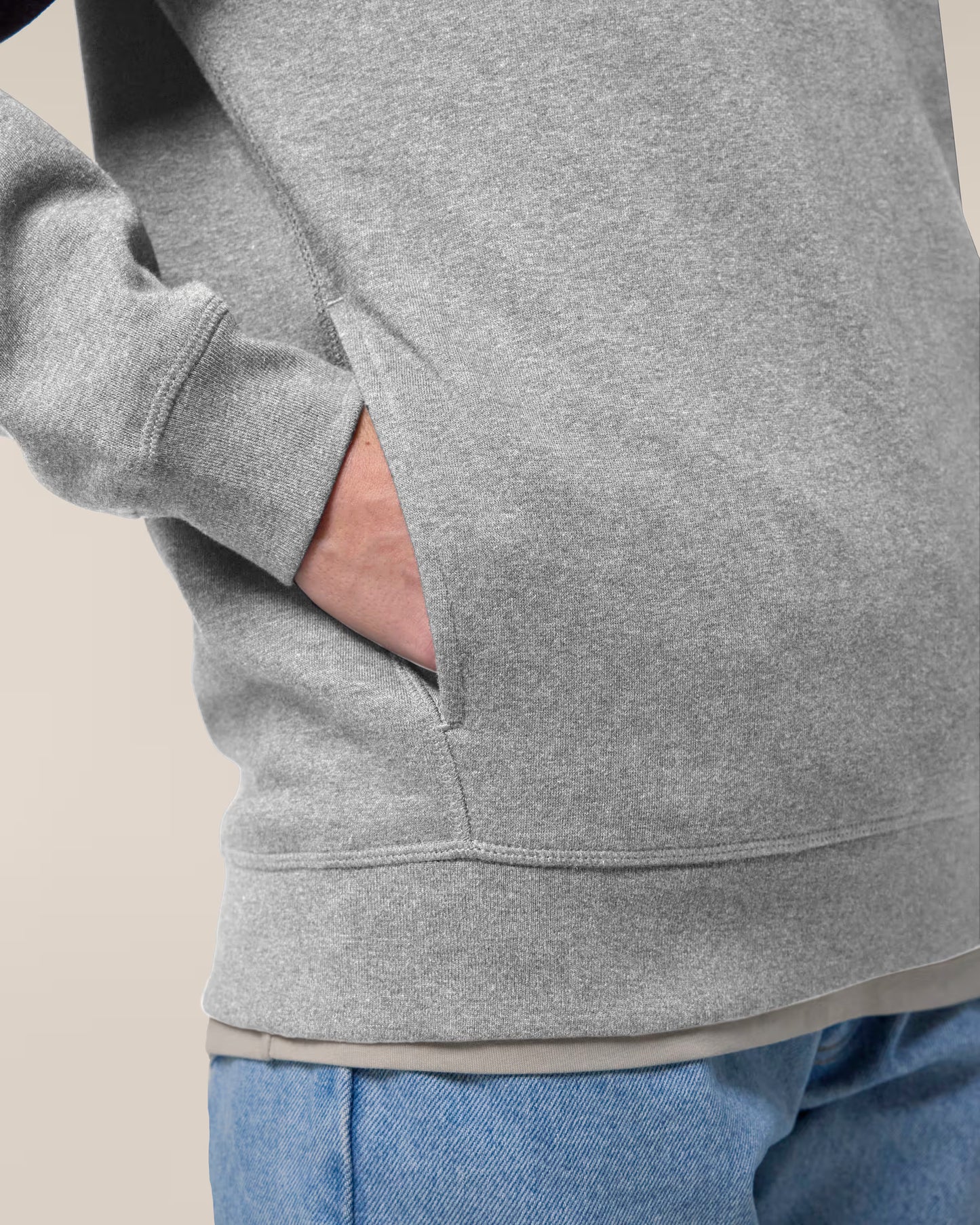 Minimalistischer Fahrrad Hoodie – Bio & Warm | Heather Gray & Vintage White