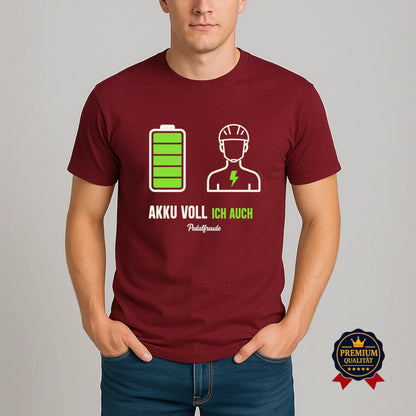 Akku voll. Ich auch. – E-Bike T-Shirt | Pedalfreude