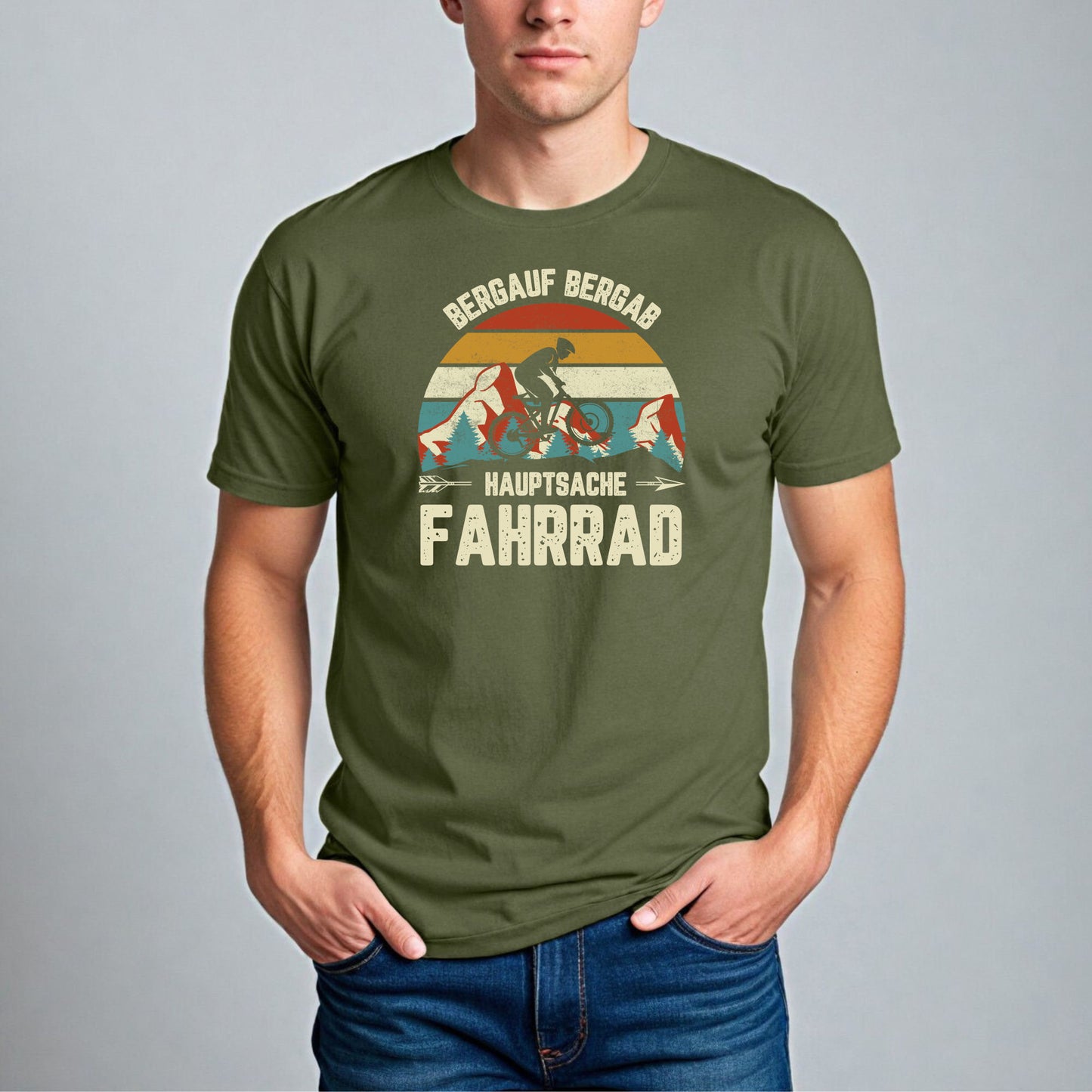 Bergauf Bergab T-Shirt – Hauptsache Fahrrad Retro MTB Design