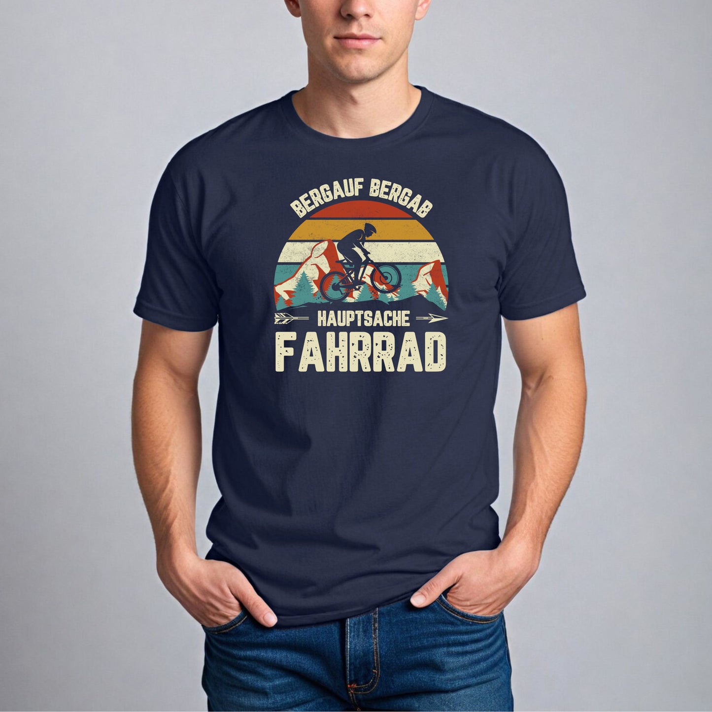 Bergauf Bergab T-Shirt – Hauptsache Fahrrad Retro MTB Design