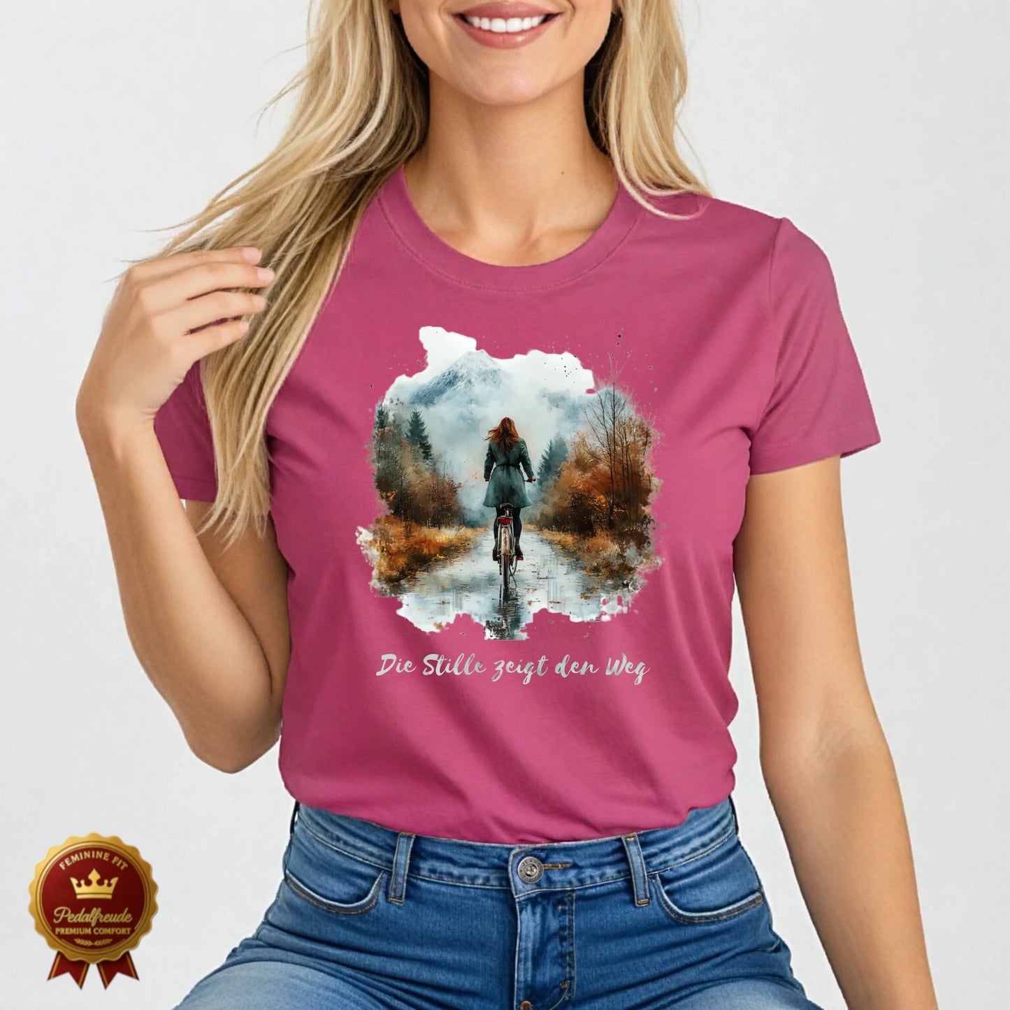 Die Stille zeigt den Weg – Fahrrad T-Shirt für Naturliebhaberinnen