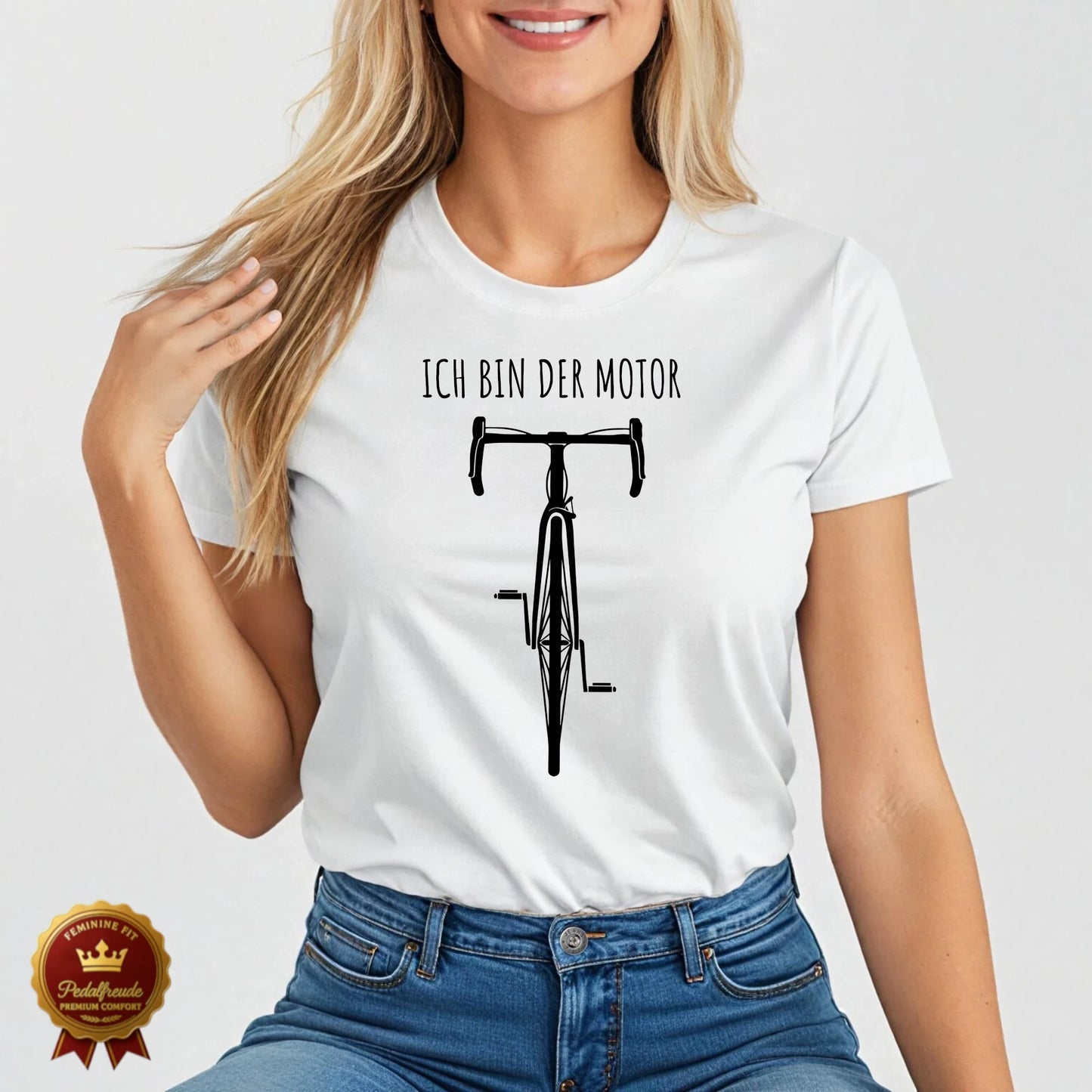 Ich bin der Motor – Fahrrad T-Shirt für Frauen