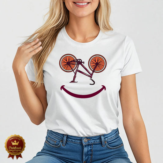 Fahrrad Lächeln Damen T-Shirt – Einzigartiger Stil für Radfahrerinnen