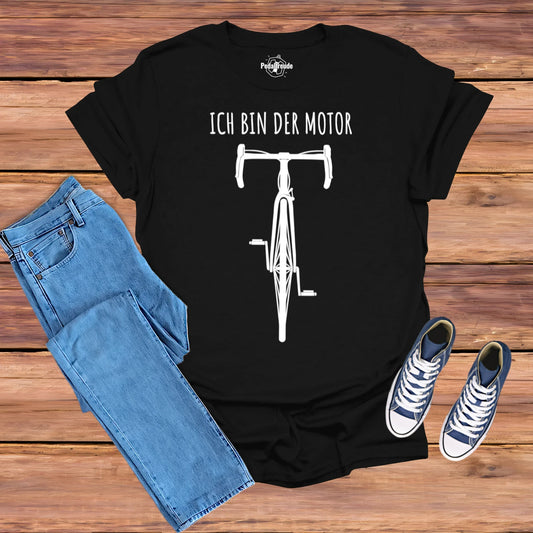 Ich Bin Der Motor – Fahrrad T-Shirt in Green Bay, Navy, Rot & Schwarz