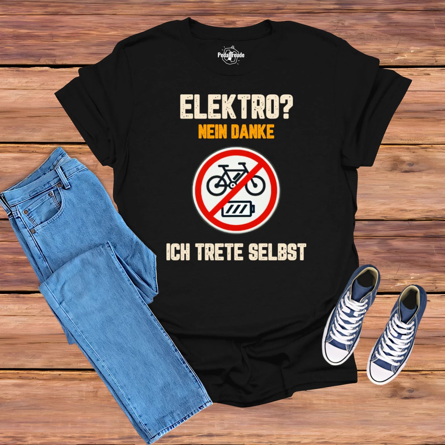 Elektro? Nein Danke T-Shirt – Humorvolles Fahrrad Design für Radfahrer