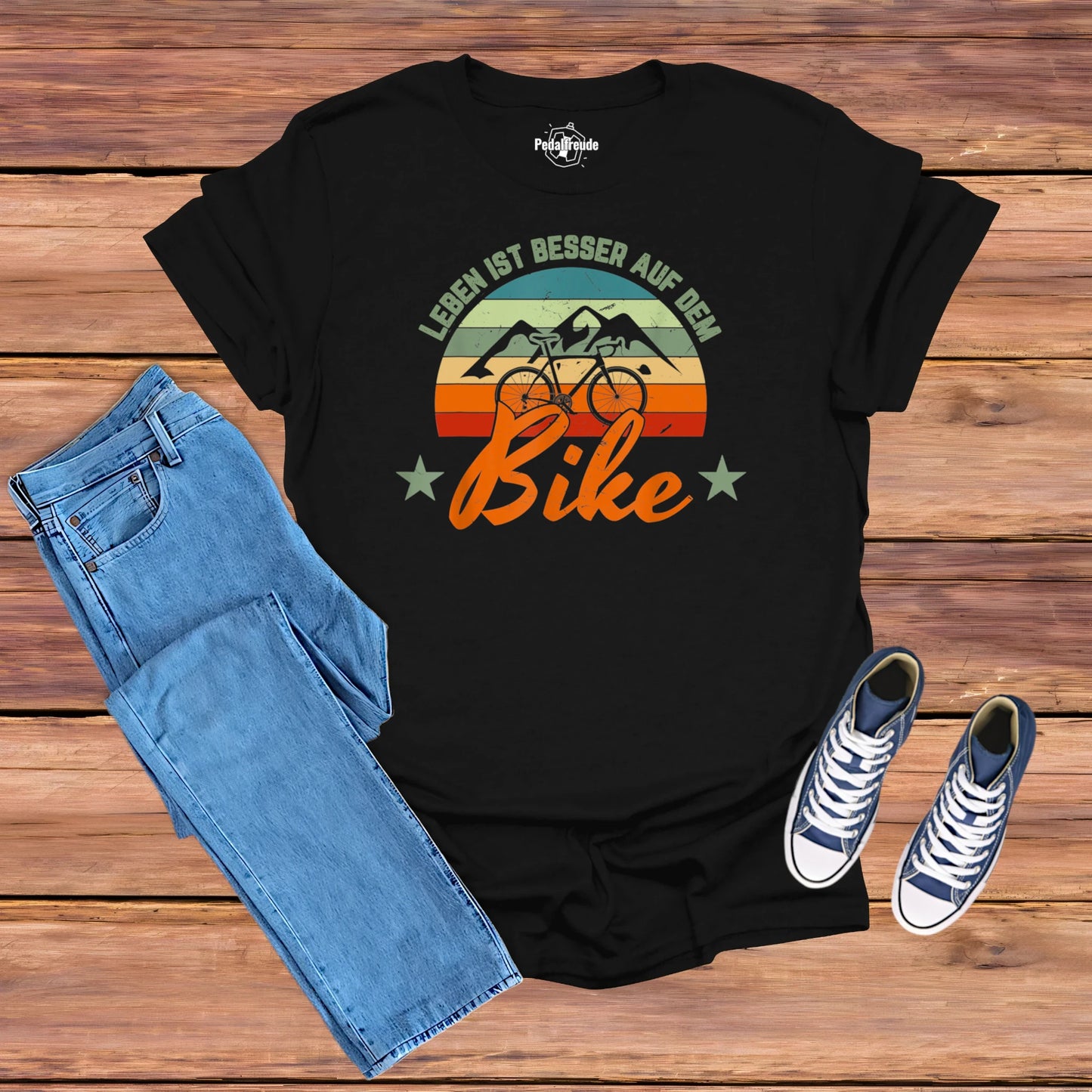 Leben ist besser auf dem Bike – Retro Fahrrad T-Shirt