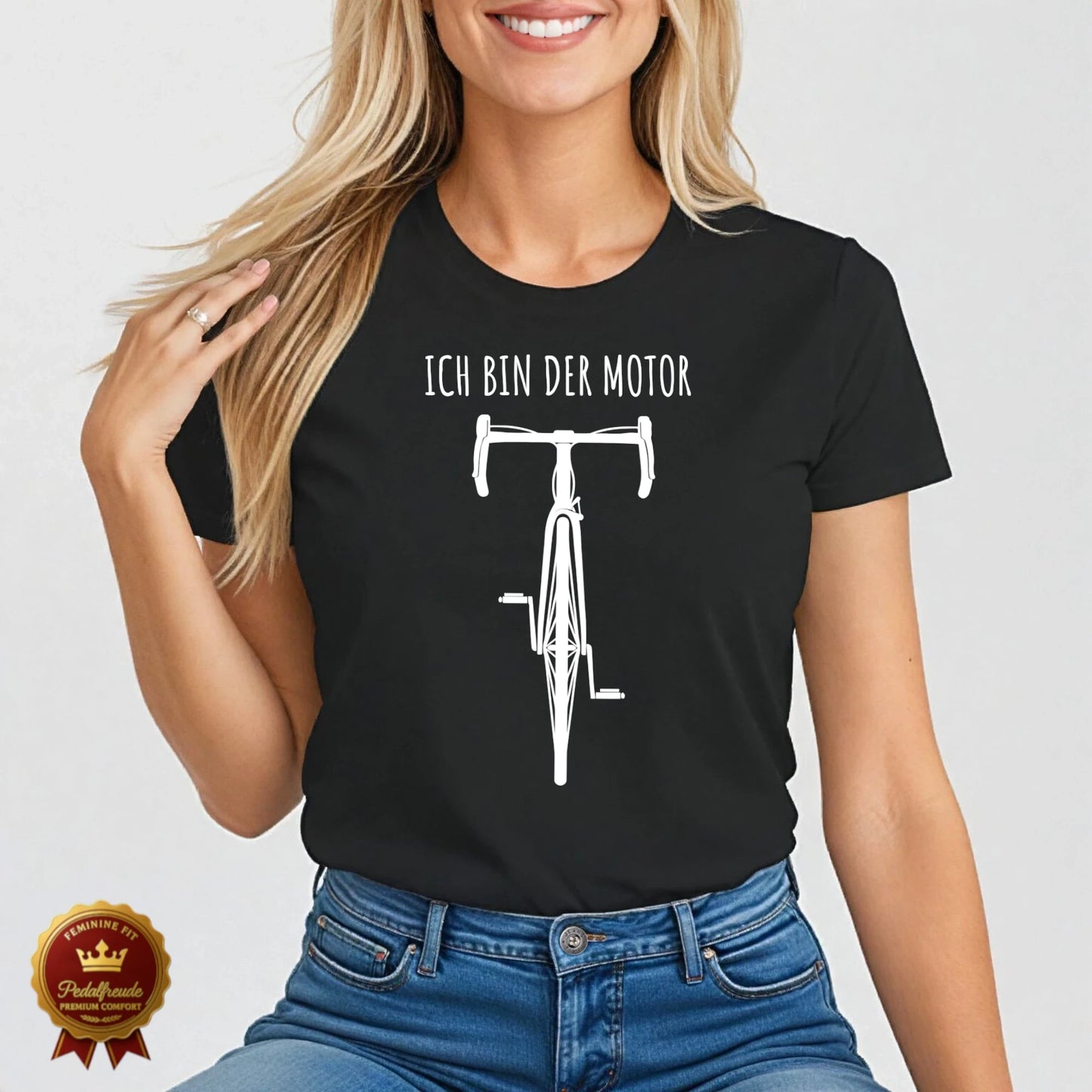 Ich bin der Motor – Fahrrad T-Shirt für Frauen