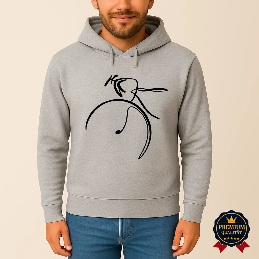 Minimalistischer Fahrrad Hoodie – Bio & Warm | Heather Gray & Vintage White
