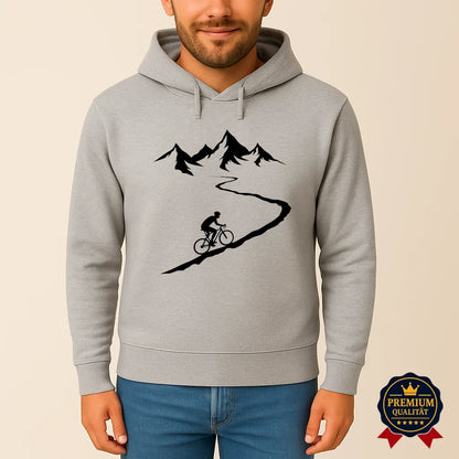Mountain Ride Fahrrad Hoodie – Bio & Warm | Heather Gray & Vintage White