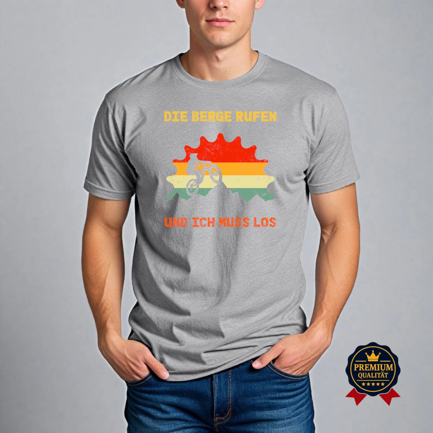 Die Berge Rufen Und Ich Muss Los – Retro MTB T-Shirt für Mountainbike-Fans
