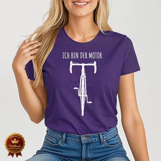 Ich bin der Motor – Fahrrad T-Shirt für Frauen