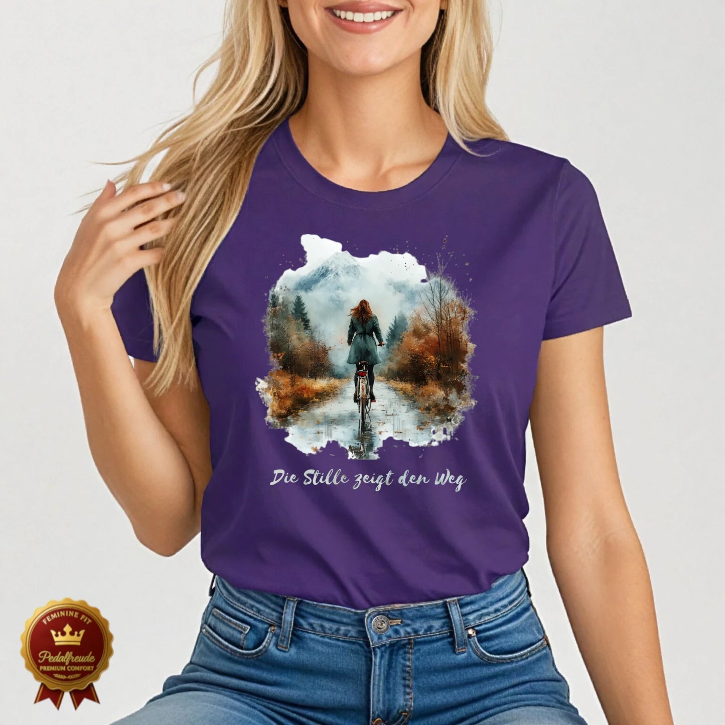 Die Stille zeigt den Weg – Fahrrad T-Shirt für Naturliebhaberinnen