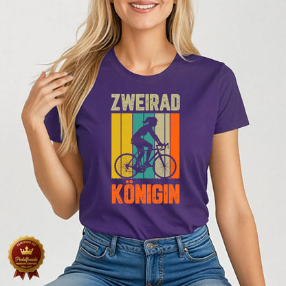 Zweirad Königin – Retro Fahrrad T-Shirt für Damen