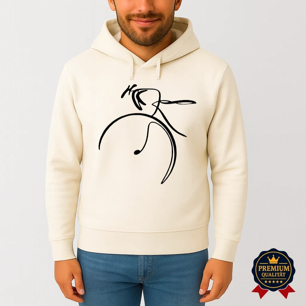 Minimalistischer Fahrrad Hoodie – Bio & Warm | Heather Gray & Vintage White